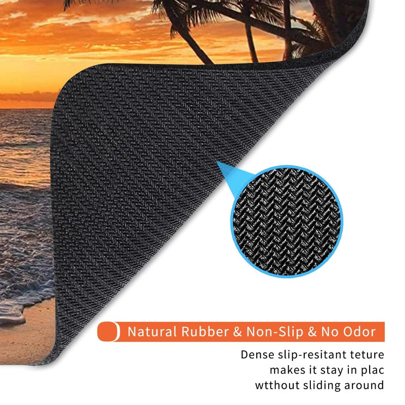 Armanza Square Mouse Pad Beach Sunset, Personalized Premium-Textured Custom Mouse Mat Design, Washable Mousepad Cloth, Non-Slip Rubber Base Computer Mouse Pads for Wireless Mouse - Image 5